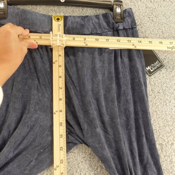 Michael Lauren Women’s Emmanuel Mineral Navy Shirred Rainbow Button Pant Size XS - Picture 8 of 10